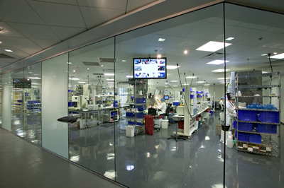 Antimicrobial Glass Partitions of Laboratory